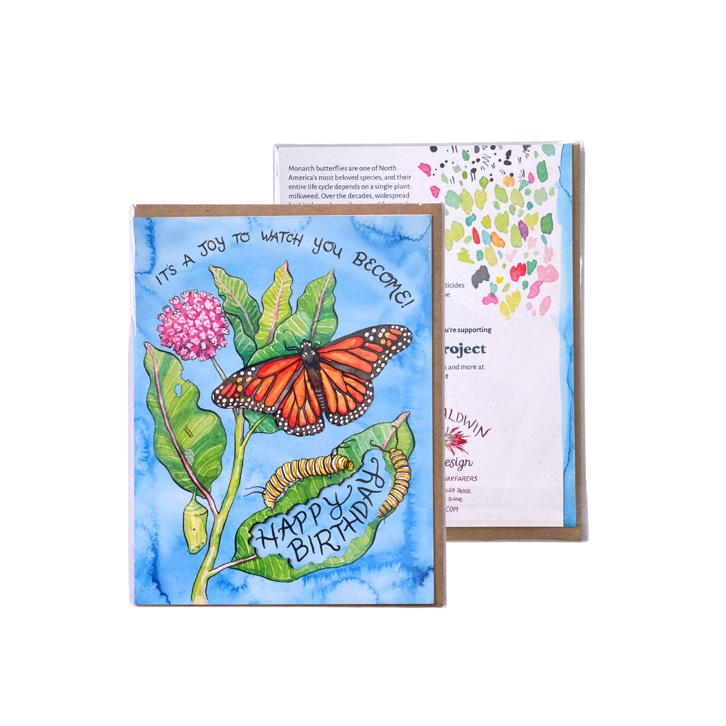 Monarchs and Milkweed Birthday Greeting Card
