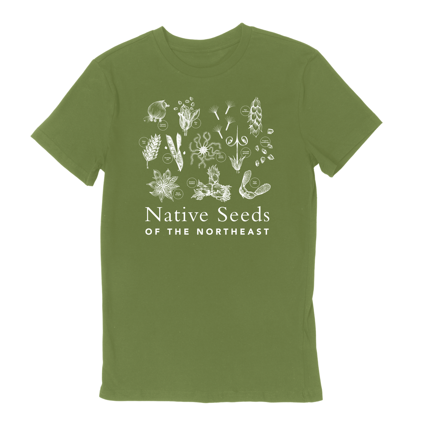 Native Seeds of the Northeast Adult T-Shirt - Moss
