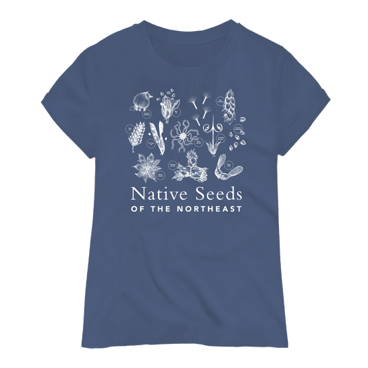 Native Seeds of the Northeast Adult Fitted T-Shirt - Blue