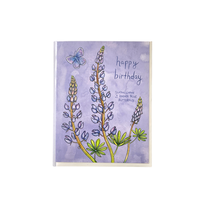 Sundial Lupine Birthday Greeting Card